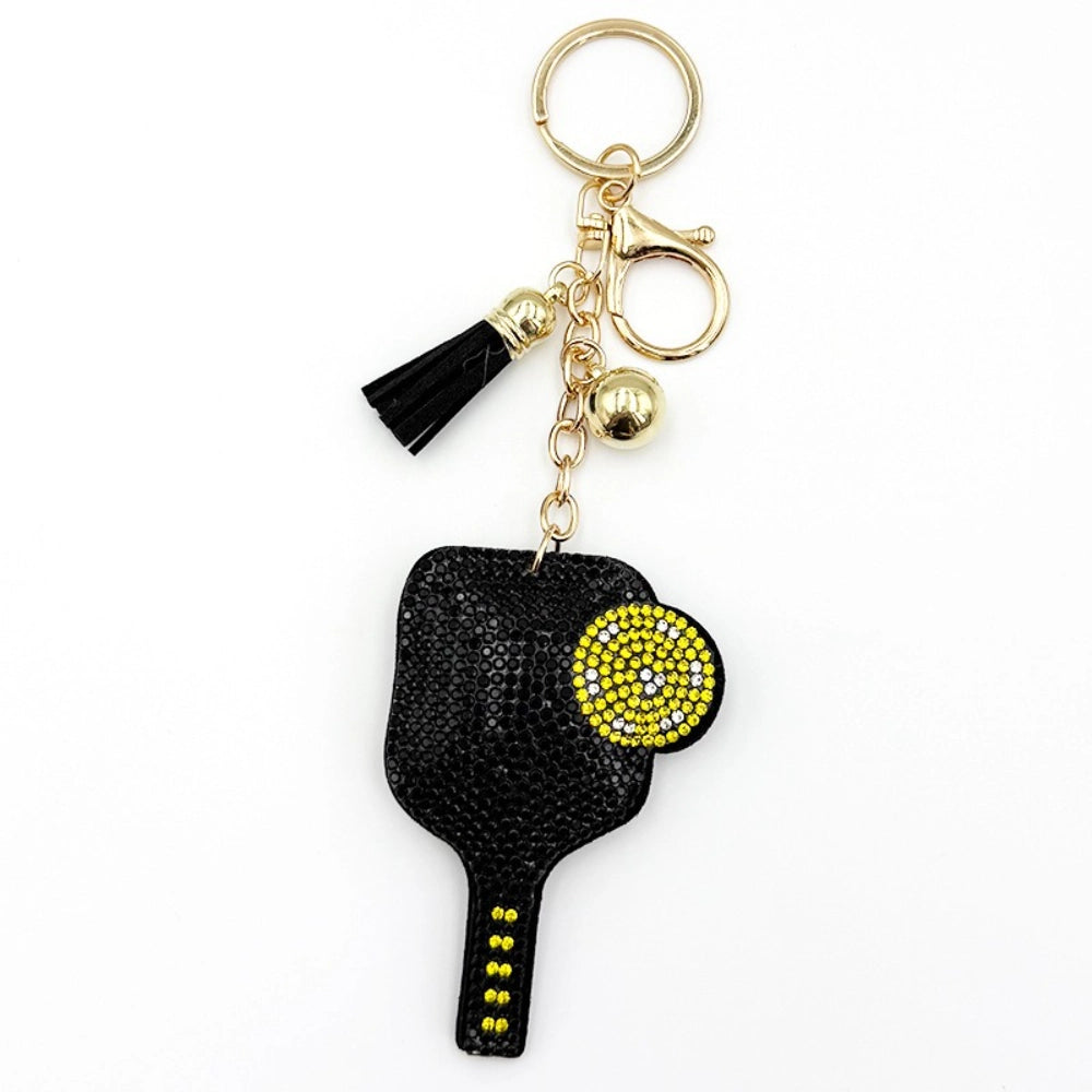 Ping-pong Paddle Rhinestone Keychain for DIY