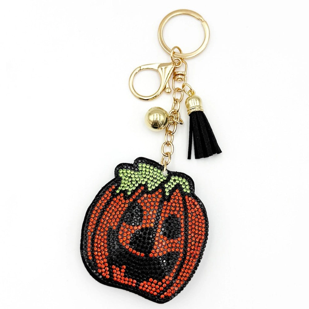 Pumpkin Rhinestone Keychain for DIY