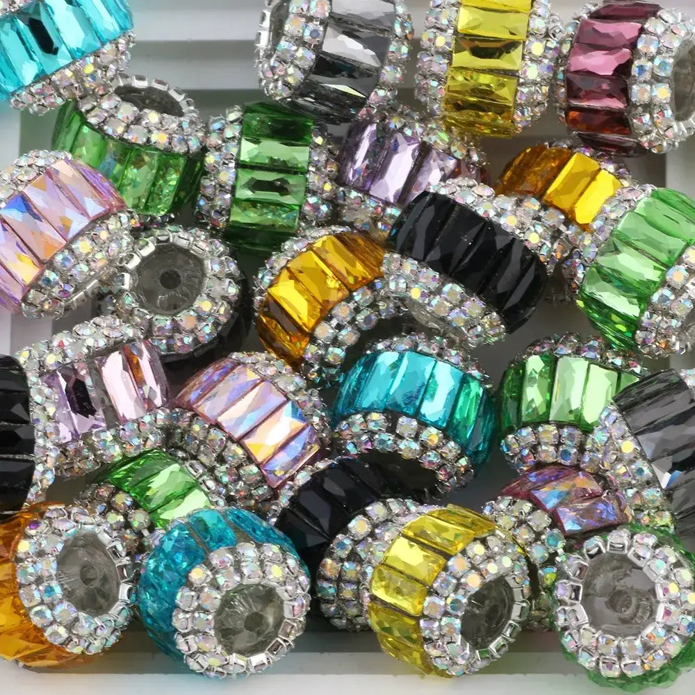 Rectangle Rhinestone and Rhinestone Chain Acrylic DIY Fancy Beads-Random Mixed