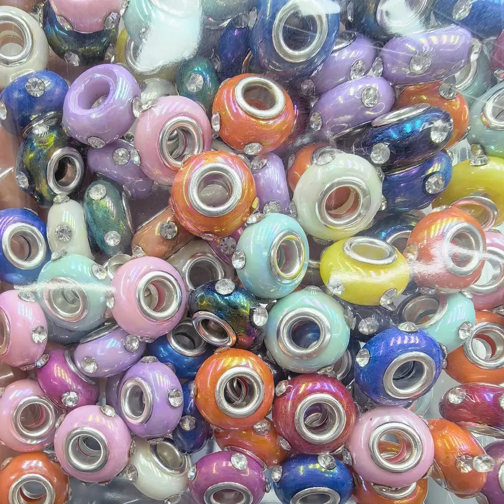 Rhinestones Acrylic Big Hole Spacer