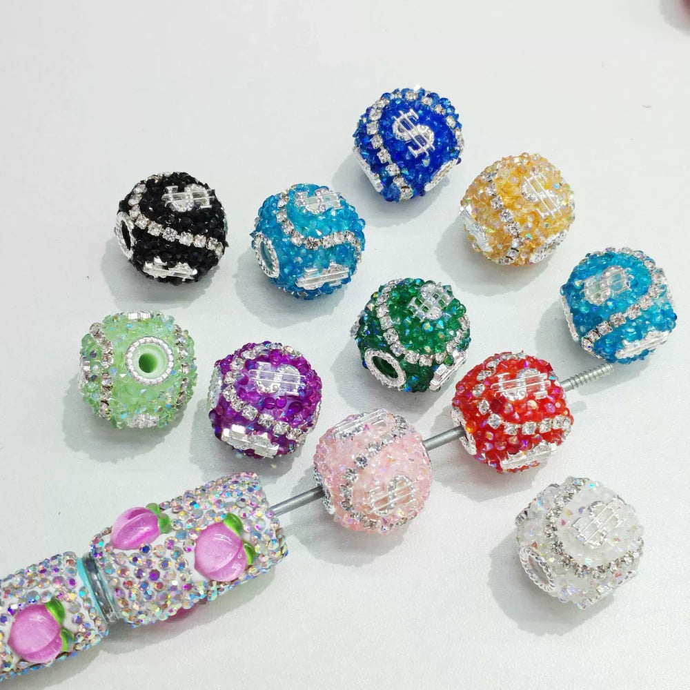 Rhinestones Pearls dollar Rhinestone Chain Acrylic DIY Fancy Beads-Random Mixed