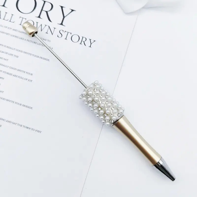 New Style Beadable Pens with Rhinestones and Flatback Pearls Ballpoint Pen