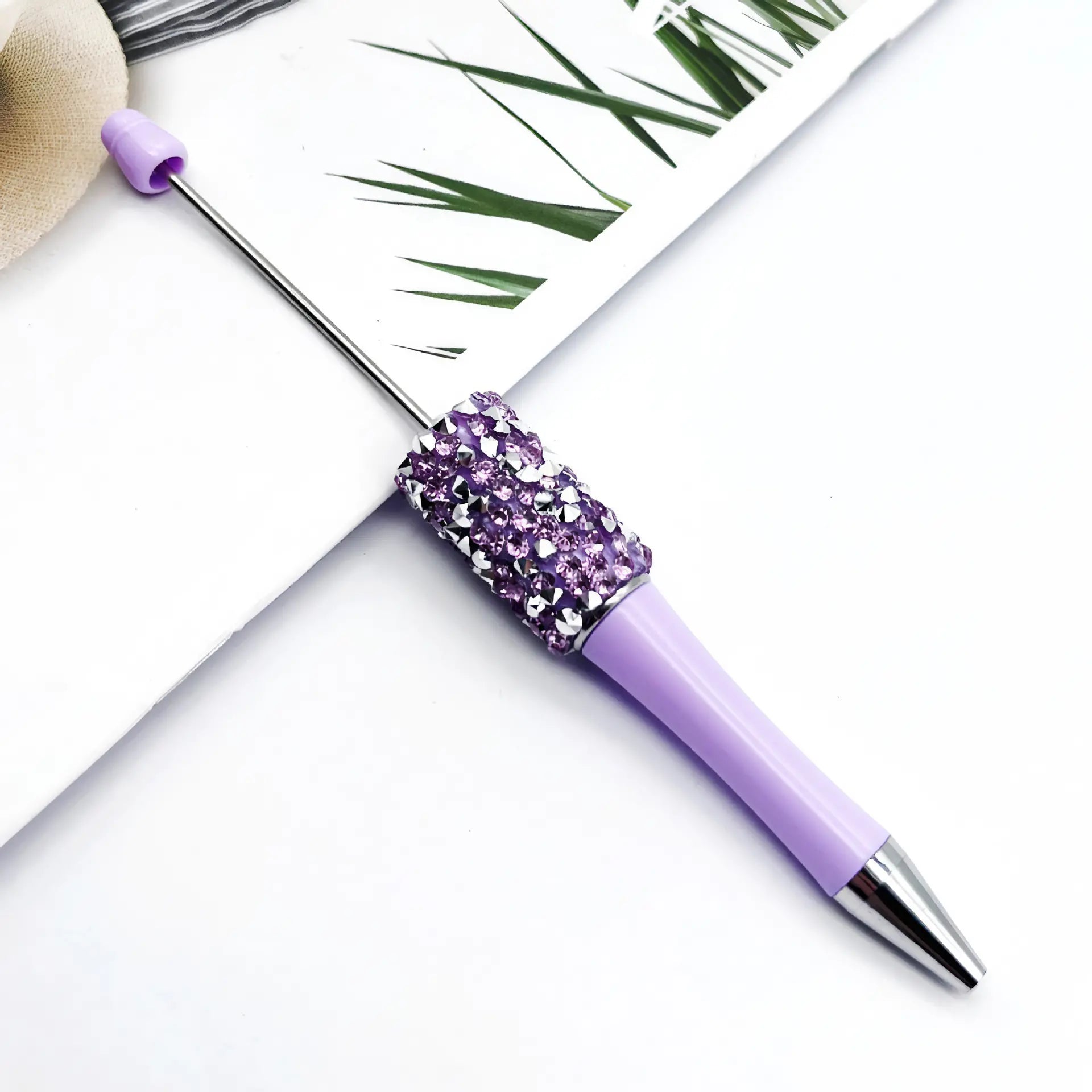 DIY Beadable Pens with Cone Shape Rhinestones in Solid and Metallic Colors