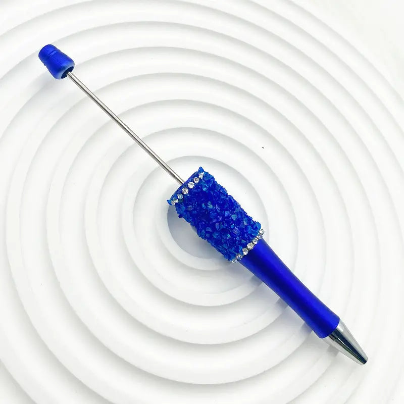 Creative Beadable Pens with Translucent Resin Rhinestones in Solid Colors