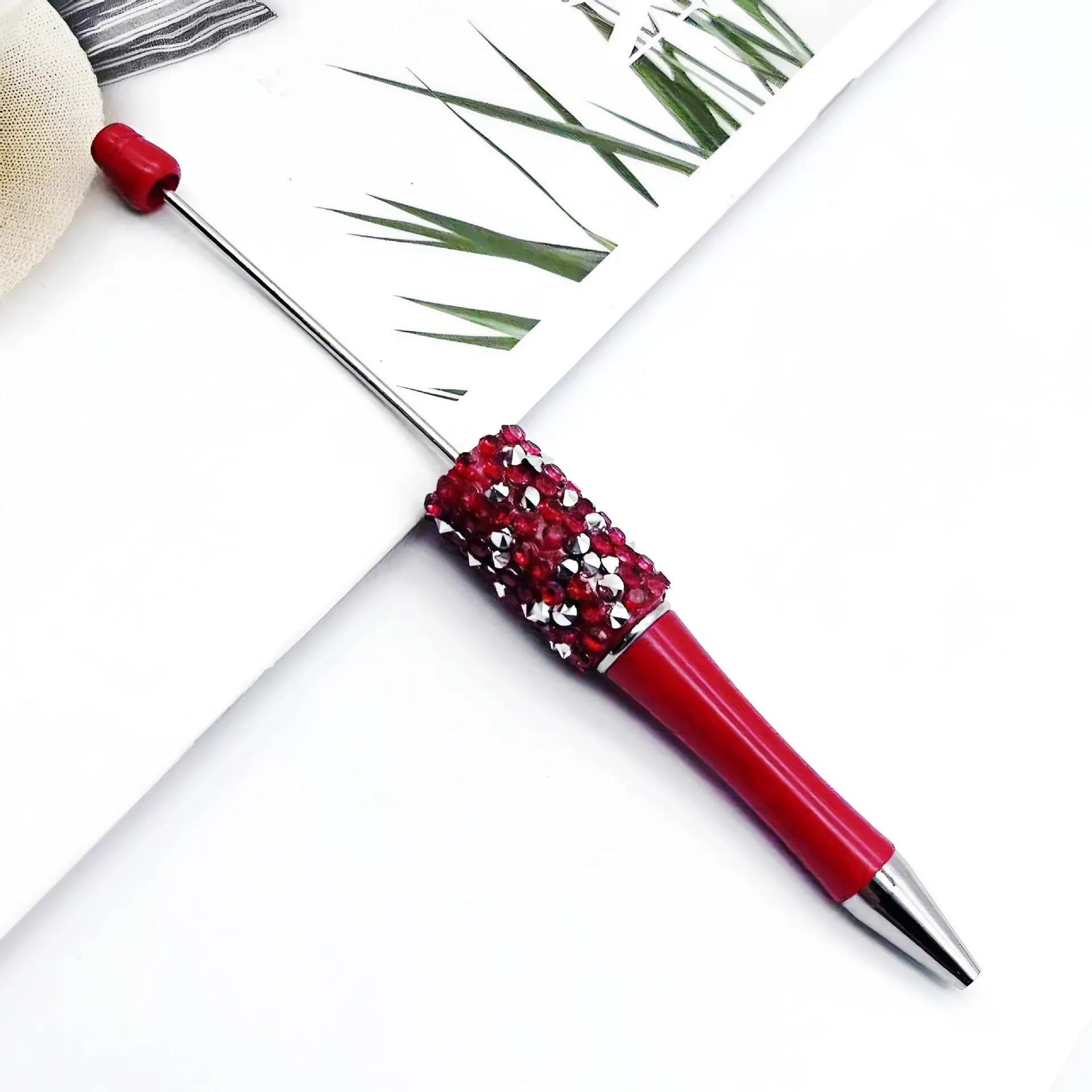 DIY Beadable Pens with Cone Shape Rhinestones in Solid and Metallic Colors
