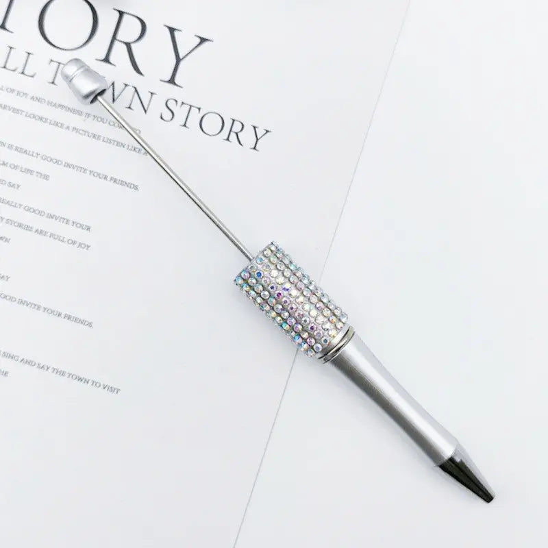 Beadable Pens in Ombre and Solid Colors with Ombre Colored Rhinestones