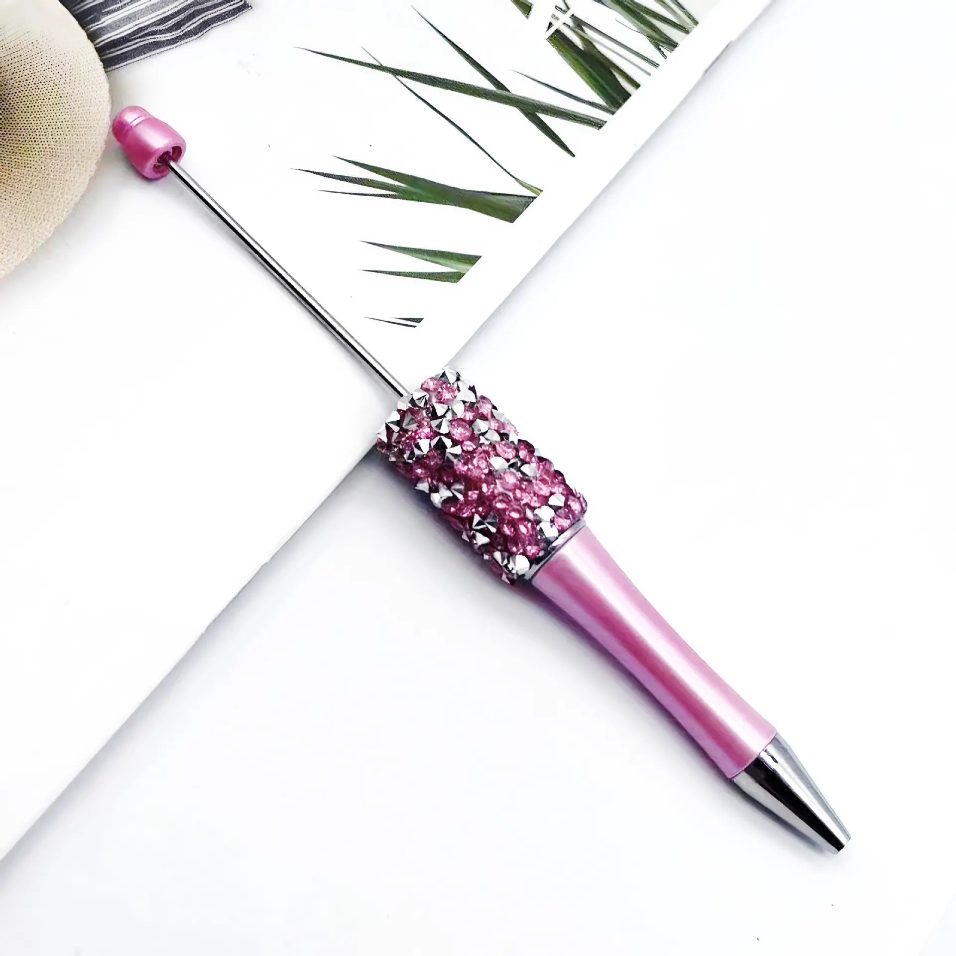 DIY Beadable Pens with Cone Shape Rhinestones in Solid and Metallic Colors