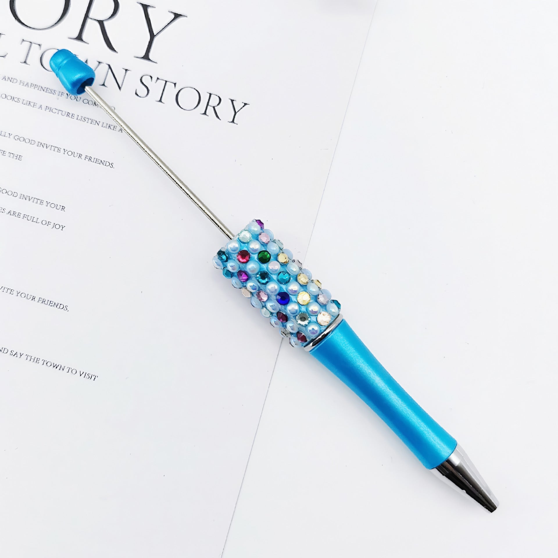 Bling Bling Multicolor Beadable Pens with Diamond and Pearls