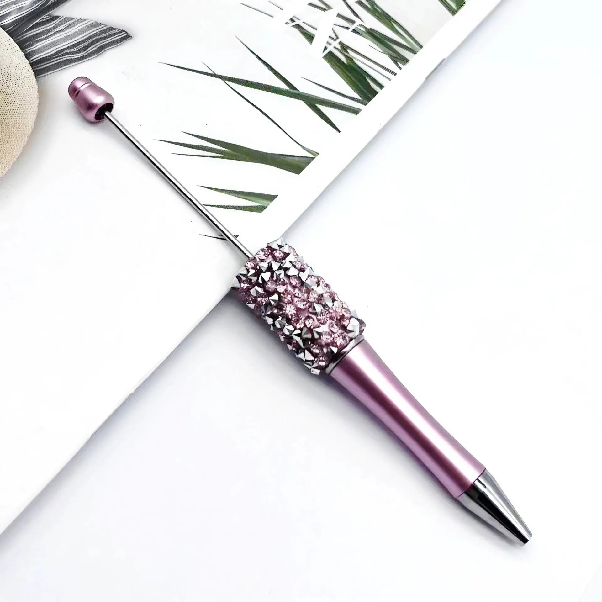 DIY Beadable Pens with Cone Shape Rhinestones in Solid and Metallic Colors