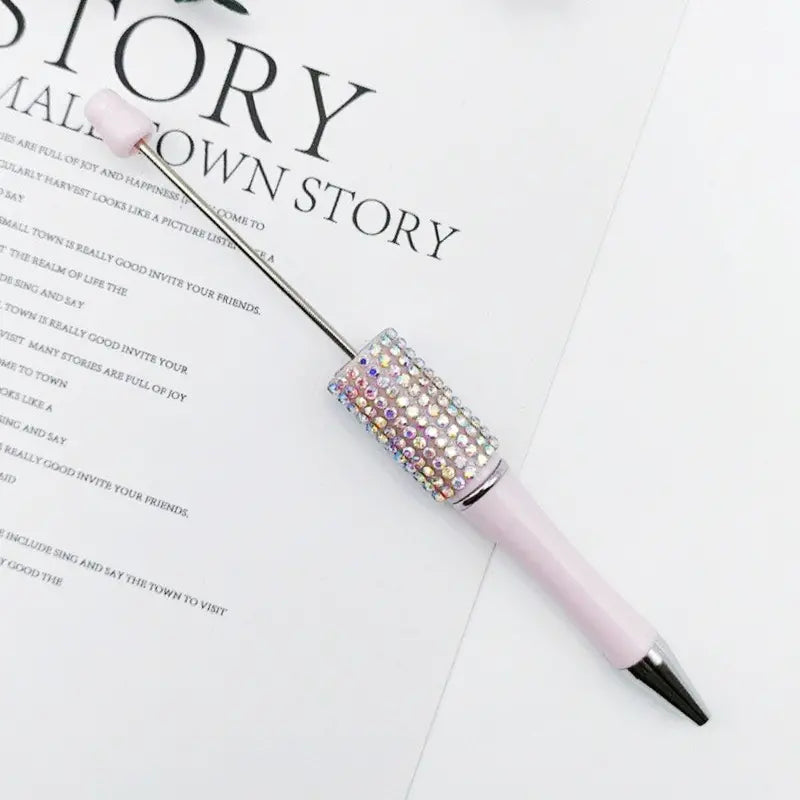 Beadable Pens in Ombre and Solid Colors with Ombre Colored Rhinestones