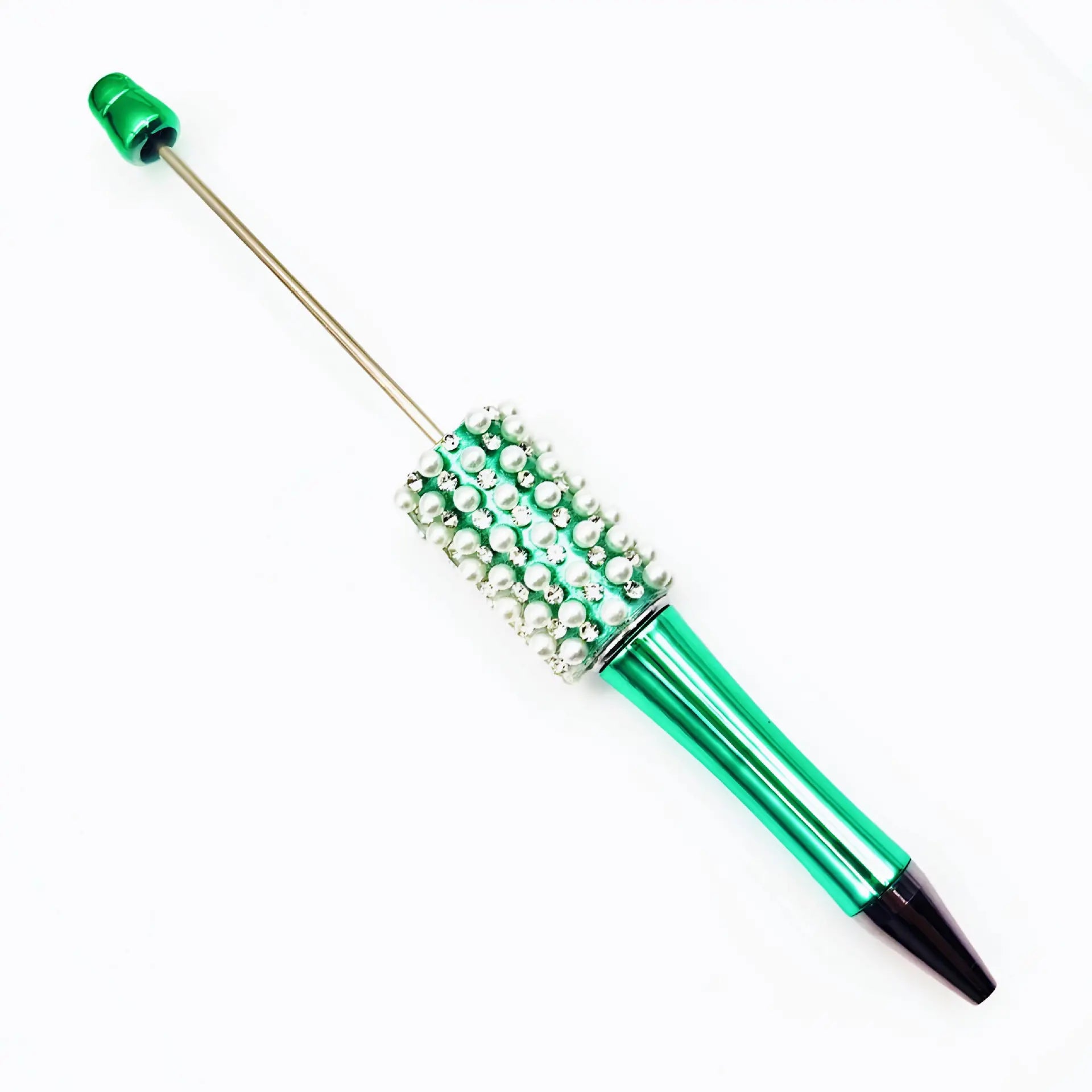 Beadable Pens in Metallic Colors with Rhinestones and Flatback Pearls