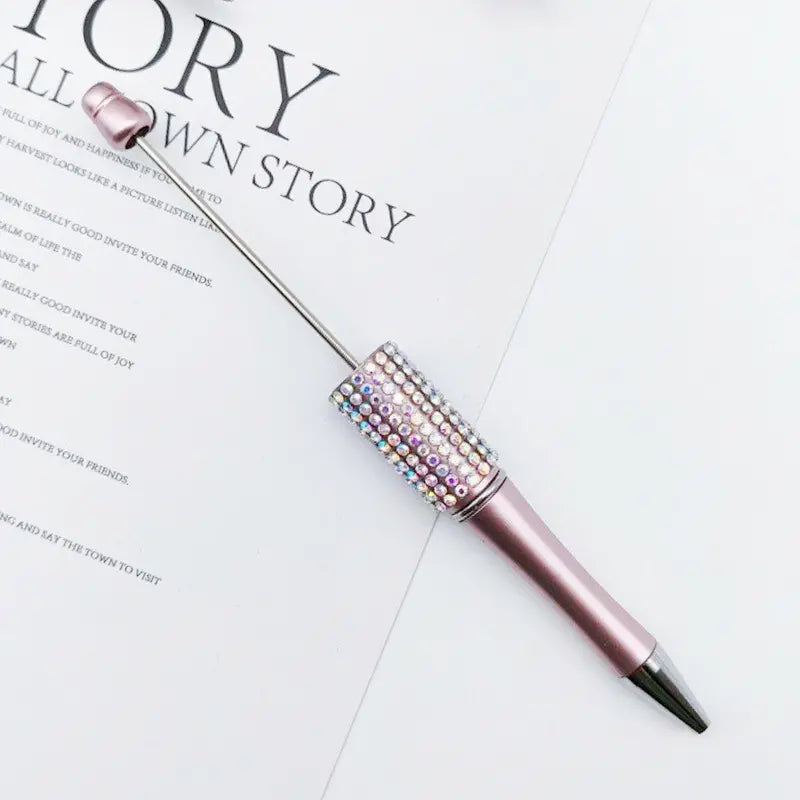 Beadable Pens in Ombre and Solid Colors with Ombre Colored Rhinestones