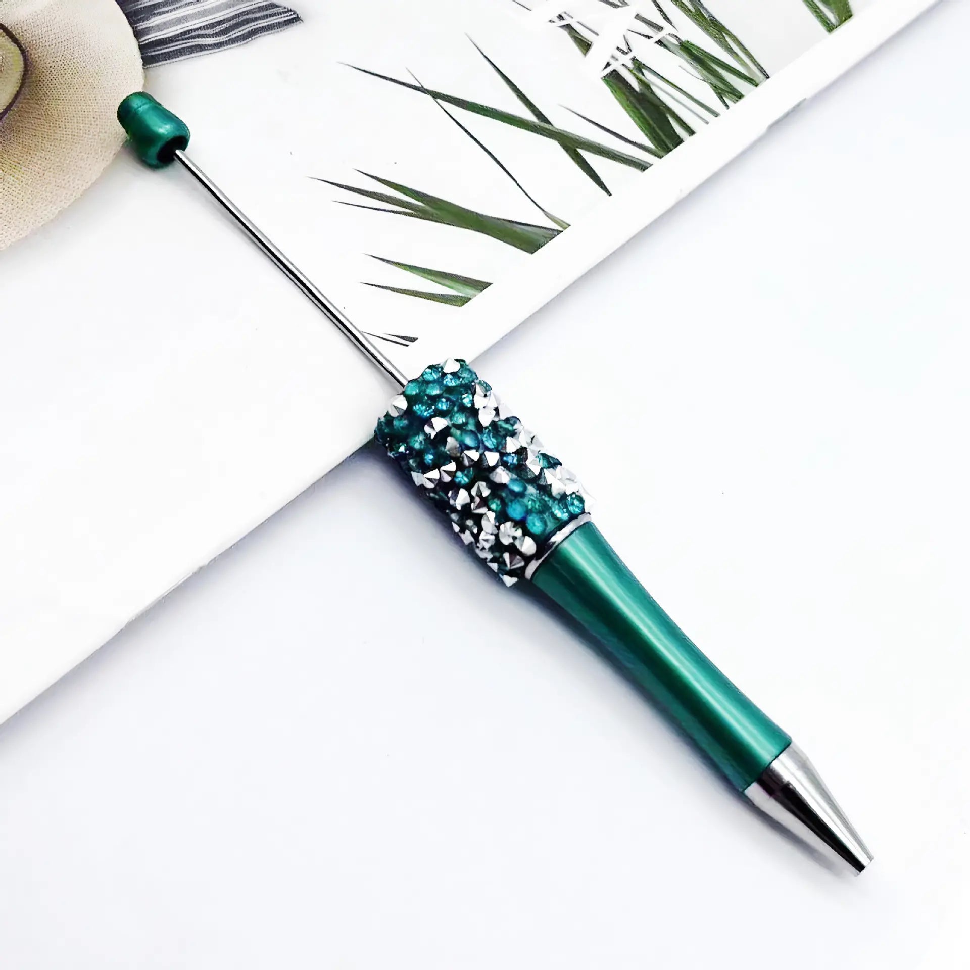 DIY Beadable Pens with Cone Shape Rhinestones in Solid and Metallic Colors