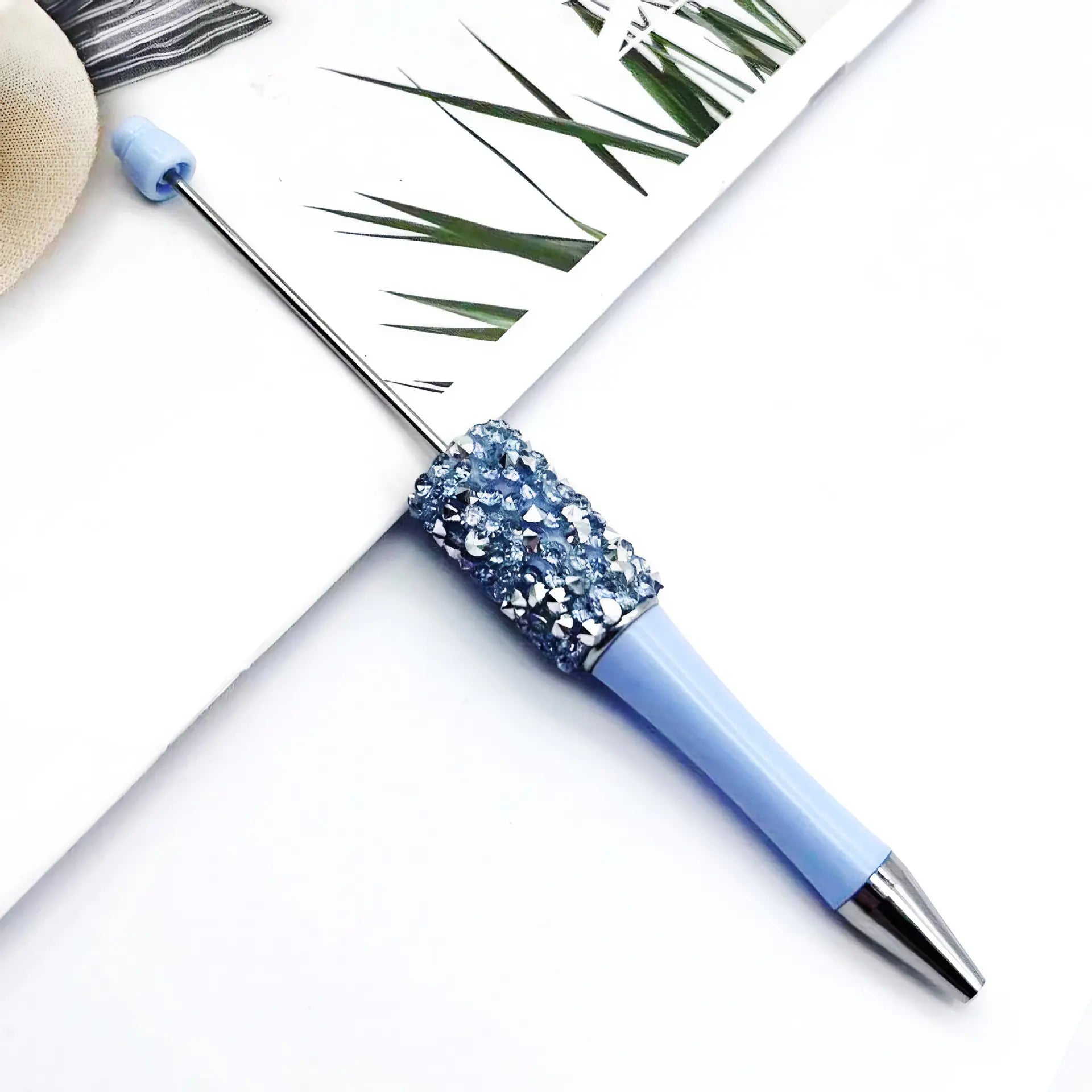 DIY Beadable Pens with Cone Shape Rhinestones in Solid and Metallic Colors