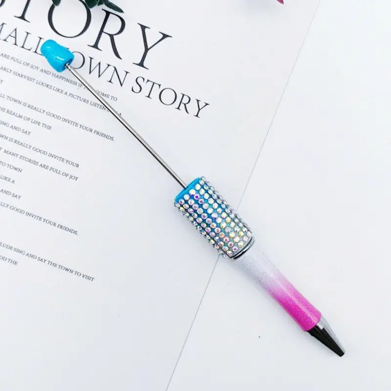 Beadable Pens in Ombre and Solid Colors with Ombre Colored Rhinestones