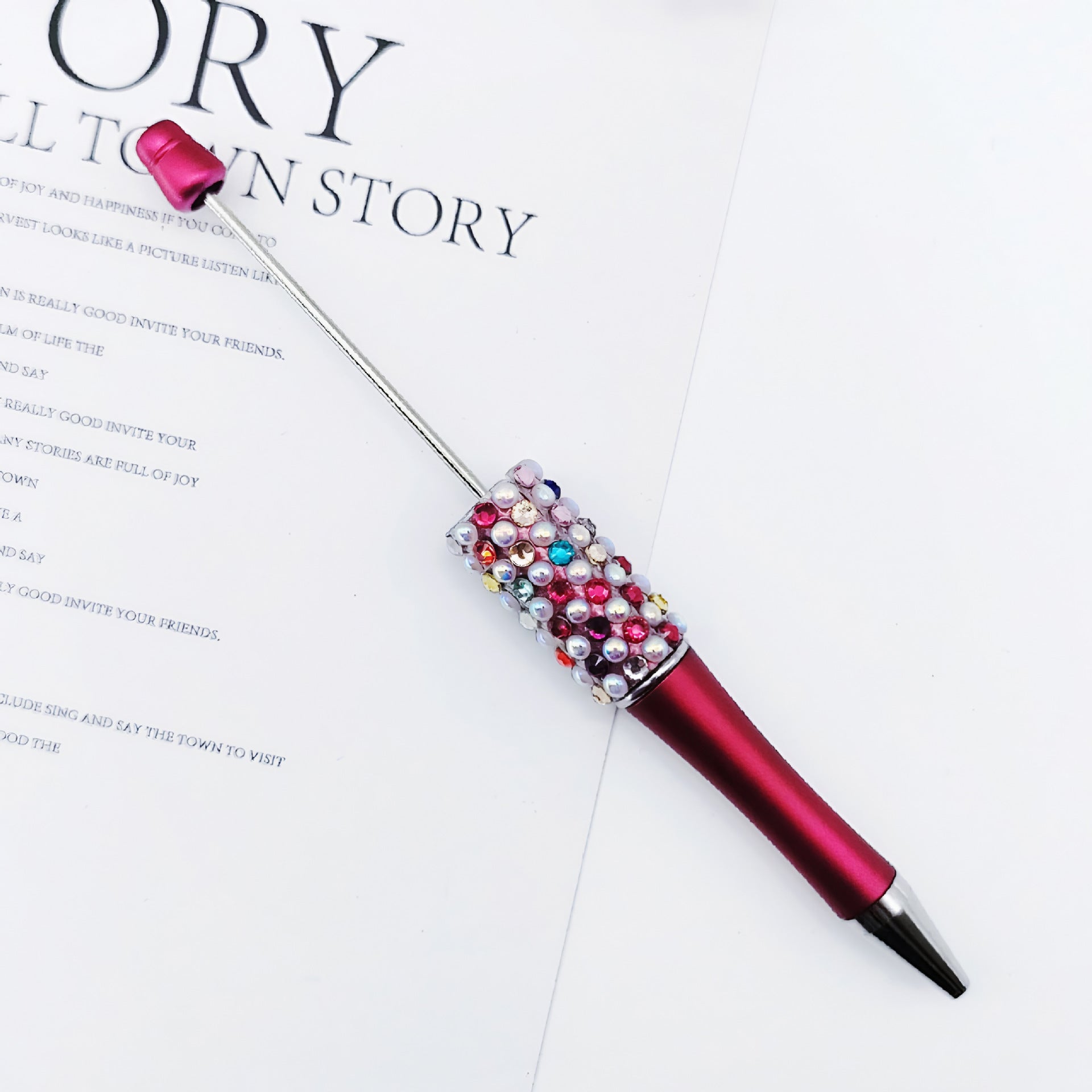 Bling Bling Multicolor Beadable Pens with Diamond and Pearls