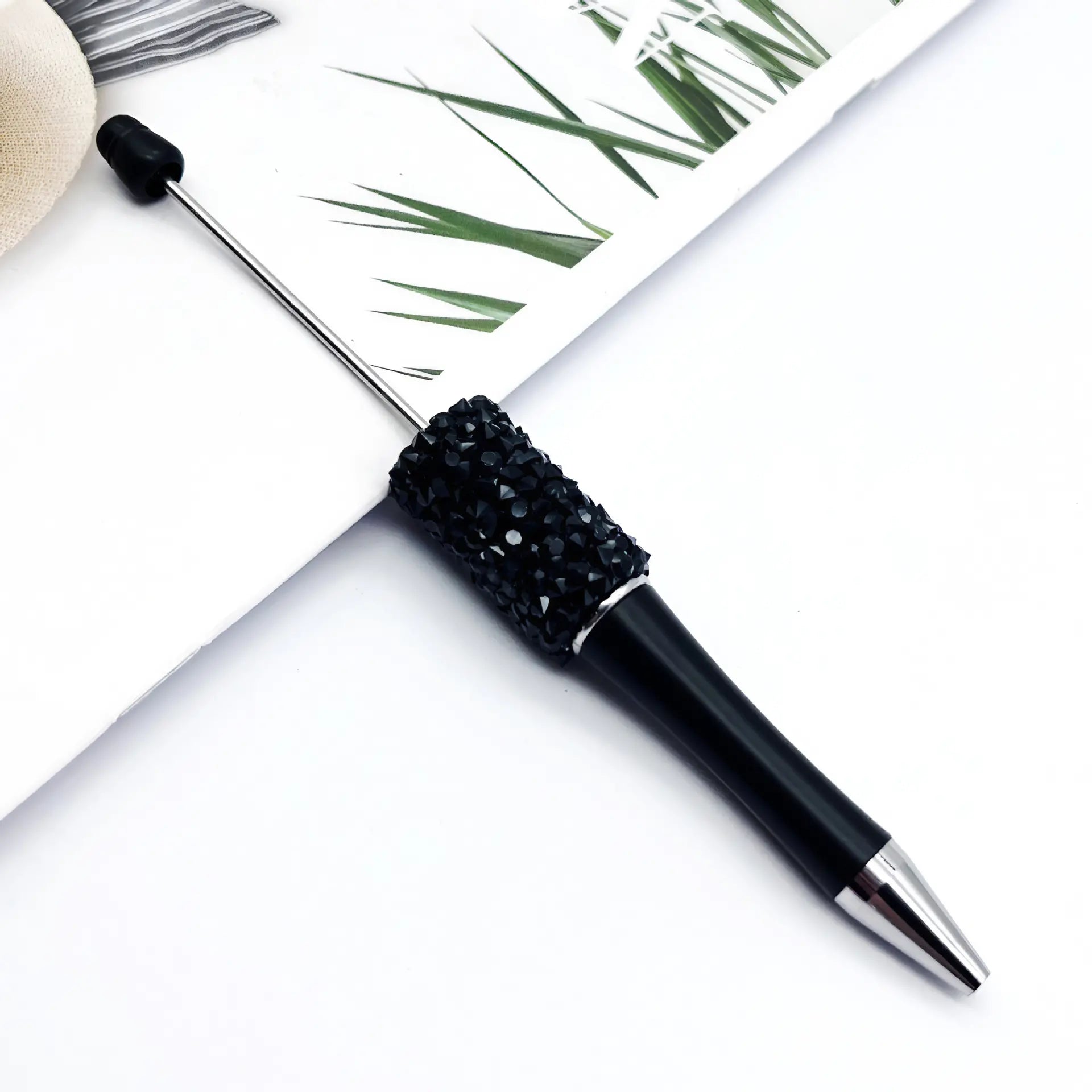 DIY Beadable Pens with Cone Shape Rhinestones in Solid and Metallic Colors