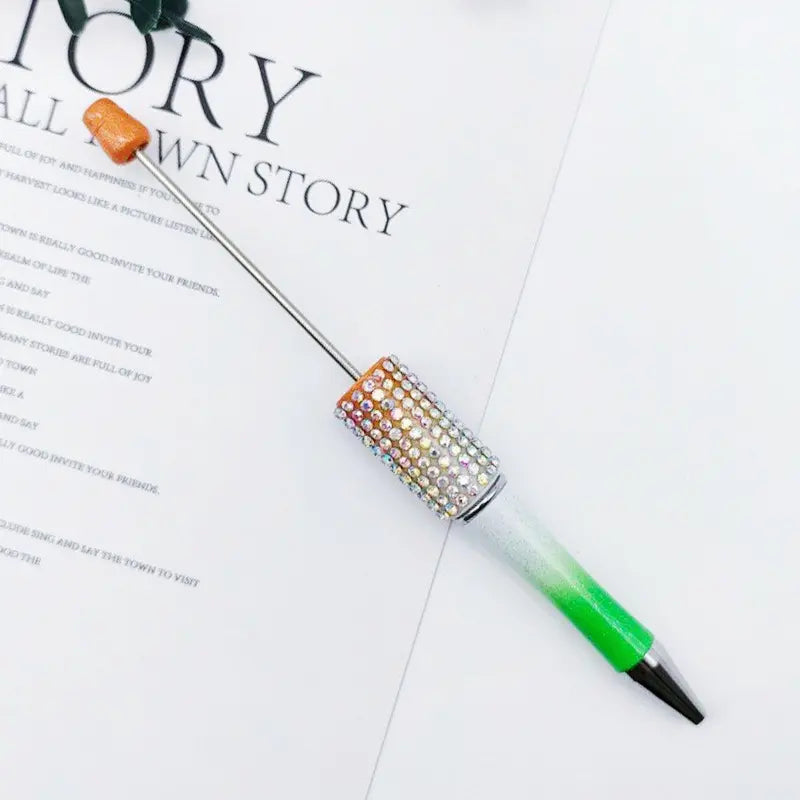Beadable Pens in Ombre and Solid Colors with Ombre Colored Rhinestones