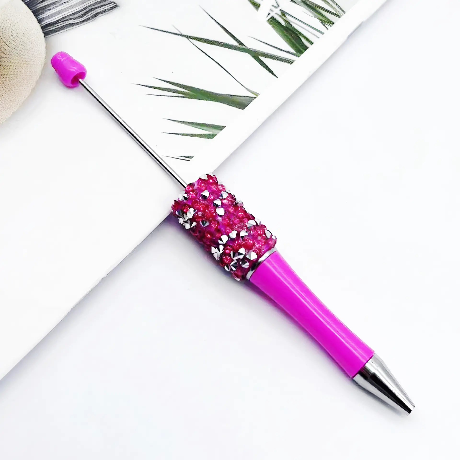 DIY Beadable Pens with Cone Shape Rhinestones in Solid and Metallic Colors