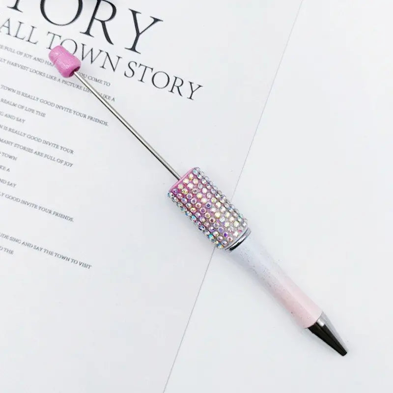 Beadable Pens in Ombre and Solid Colors with Ombre Colored Rhinestones