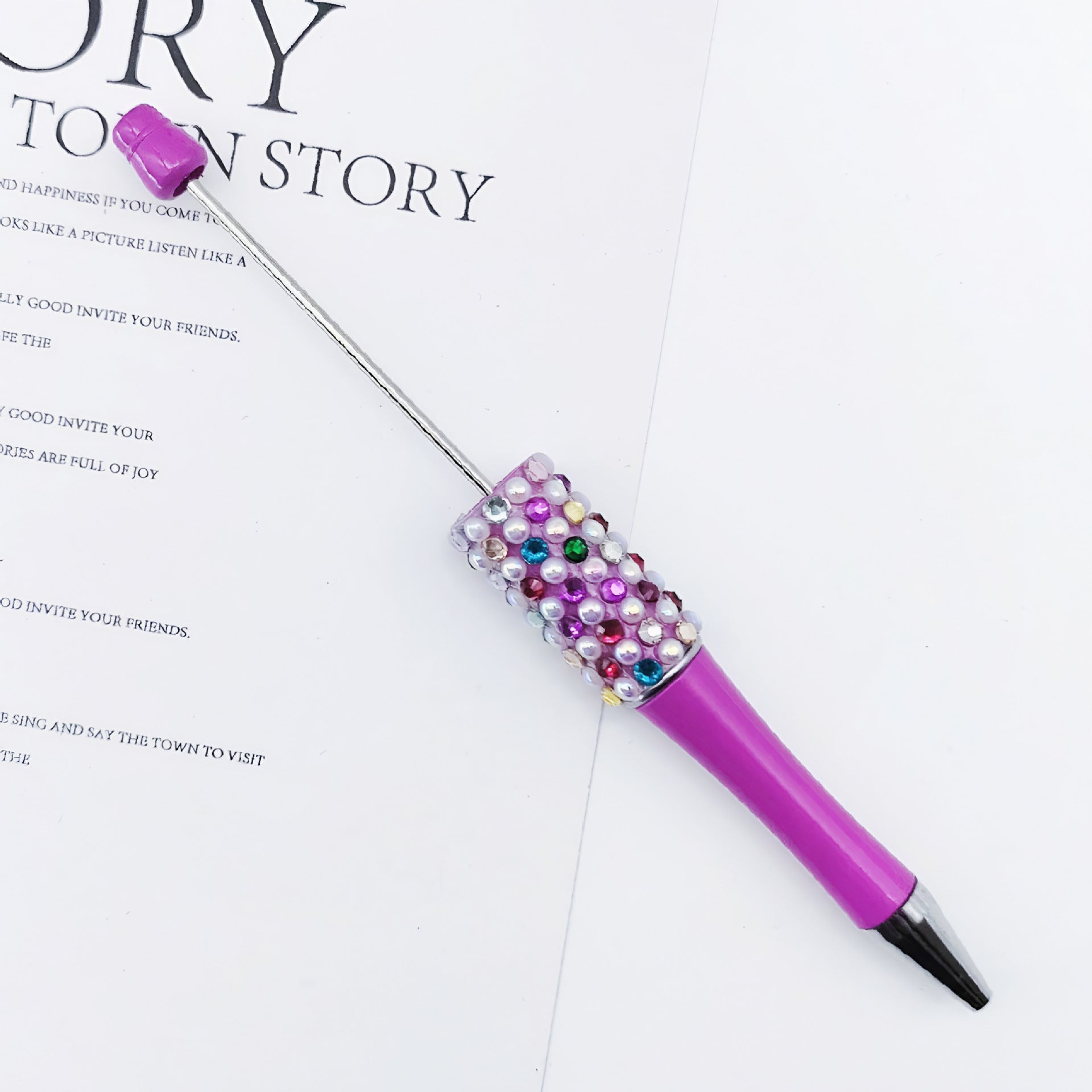 Bling Bling Multicolor Beadable Pens with Diamond and Pearls