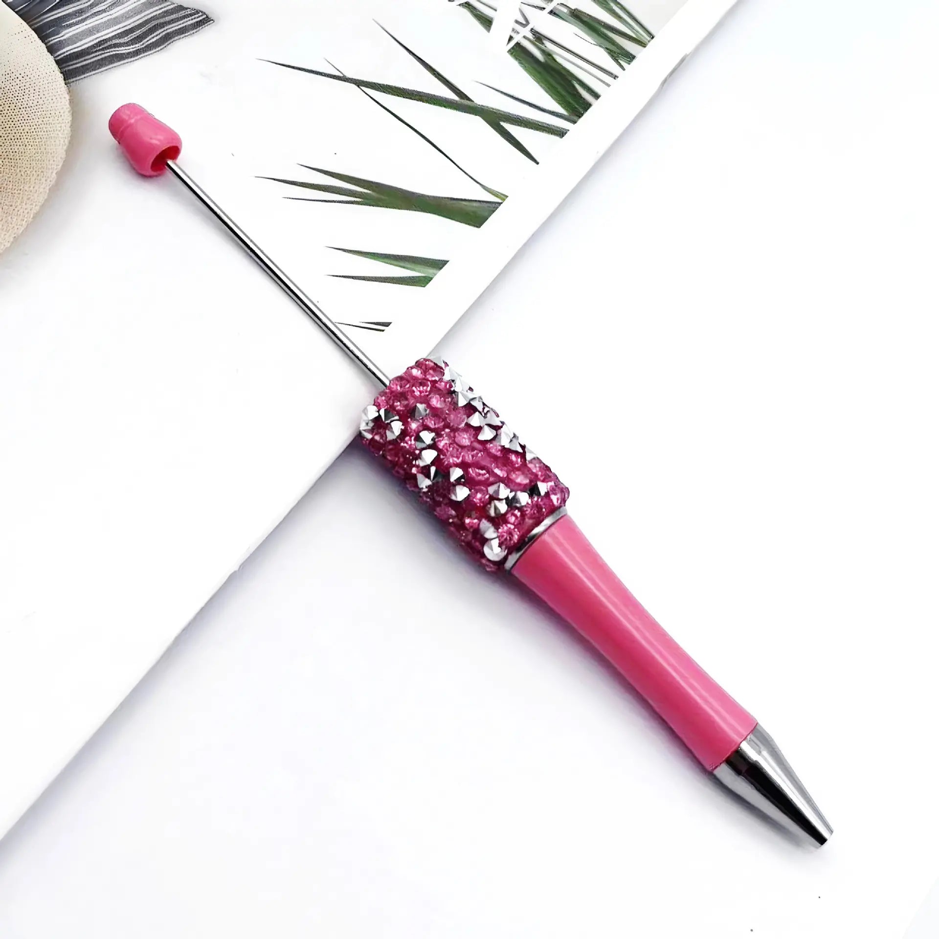 DIY Beadable Pens with Cone Shape Rhinestones in Solid and Metallic Colors