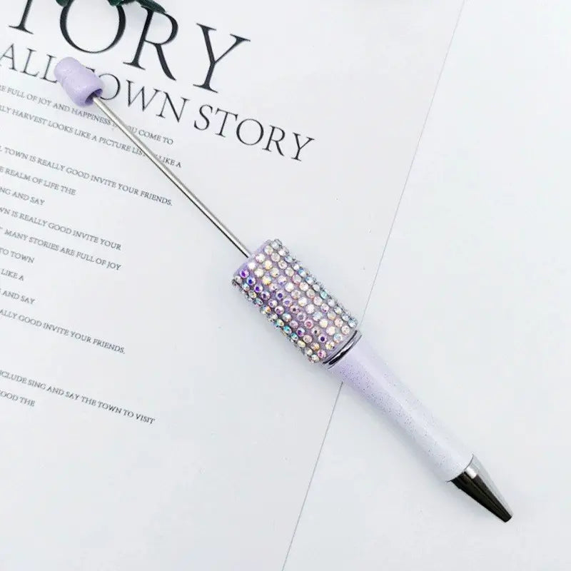 Beadable Pens in Ombre and Solid Colors with Ombre Colored Rhinestones