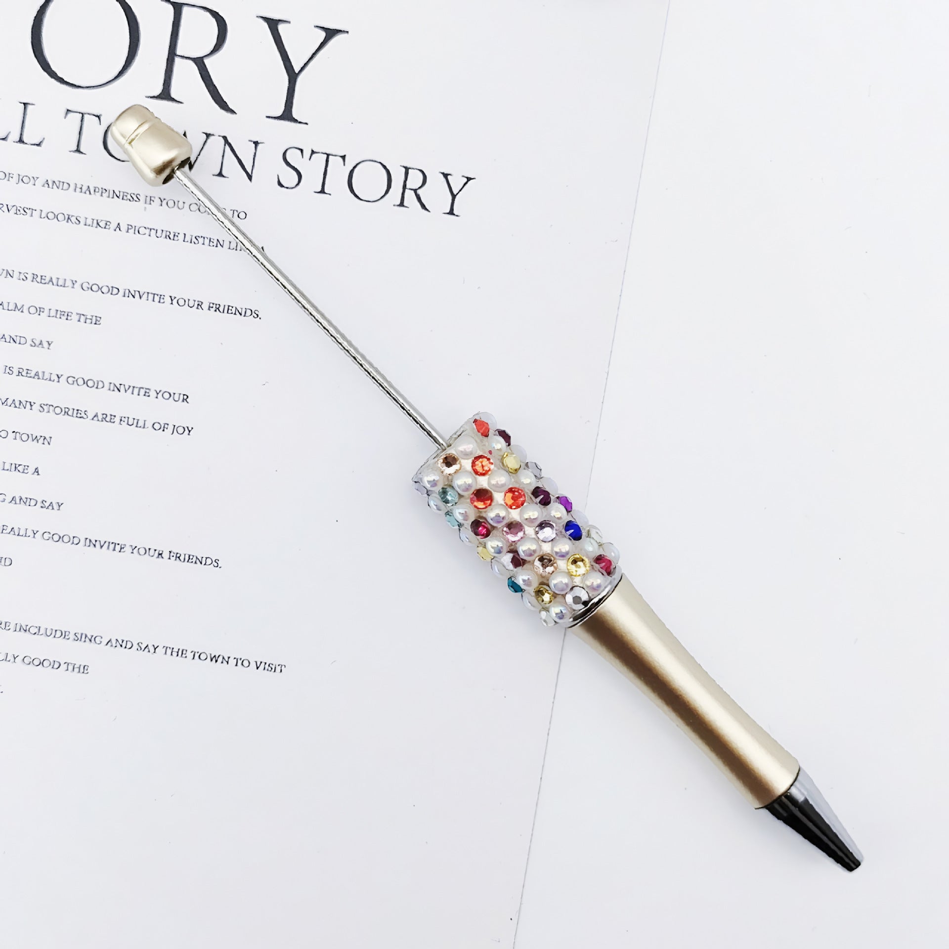 Bling Bling Multicolor Beadable Pens with Diamond and Pearls