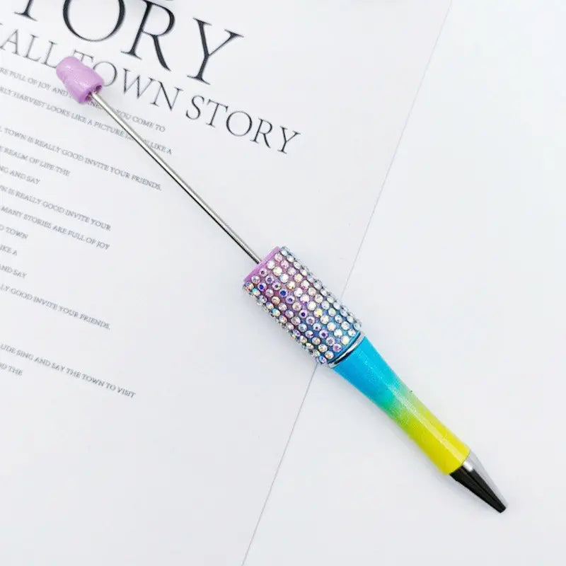 Beadable Pens in Ombre and Solid Colors with Ombre Colored Rhinestones
