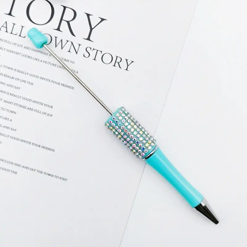Beadable Pens in Ombre and Solid Colors with Ombre Colored Rhinestones