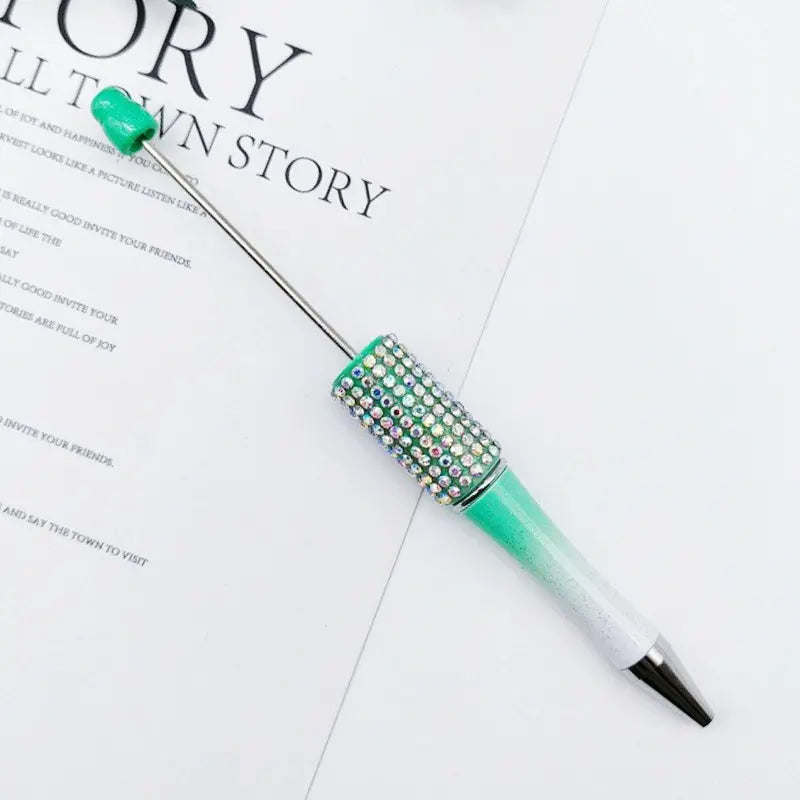 Beadable Pens in Ombre and Solid Colors with Ombre Colored Rhinestones
