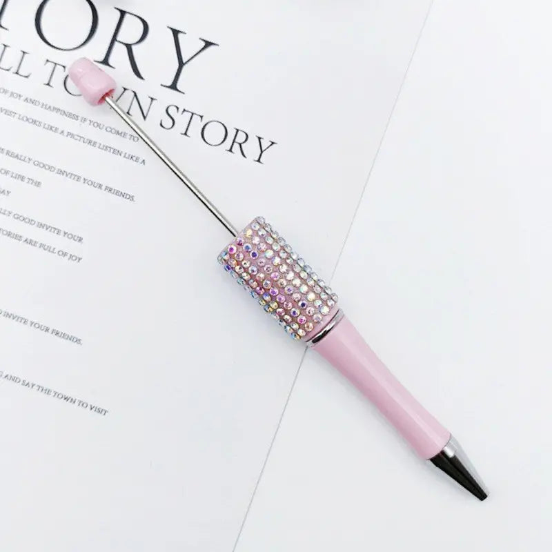 Beadable Pens in Ombre and Solid Colors with Ombre Colored Rhinestones
