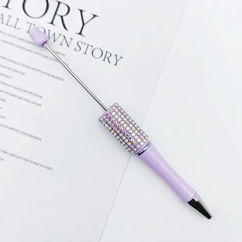 Beadable Pens in Ombre and Solid Colors with Ombre Colored Rhinestones