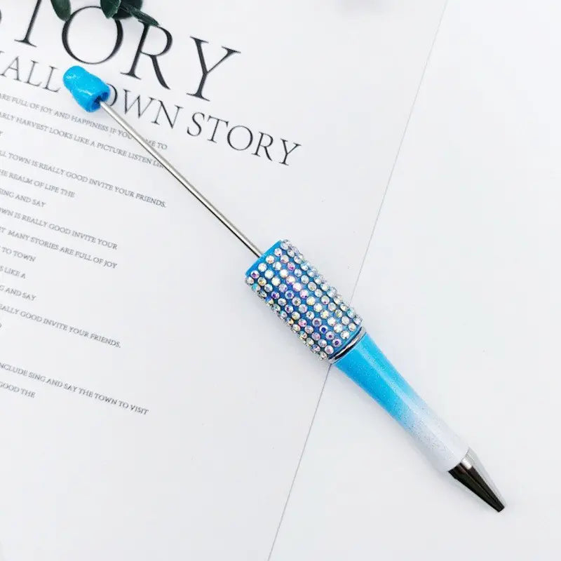 Beadable Pens in Ombre and Solid Colors with Ombre Colored Rhinestones