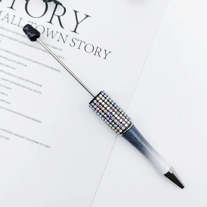 Beadable Pens in Ombre and Solid Colors with Ombre Colored Rhinestones