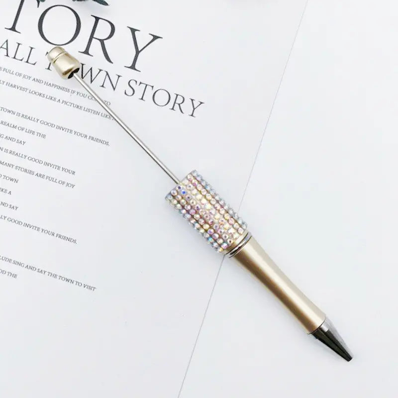 Beadable Pens in Ombre and Solid Colors with Ombre Colored Rhinestones