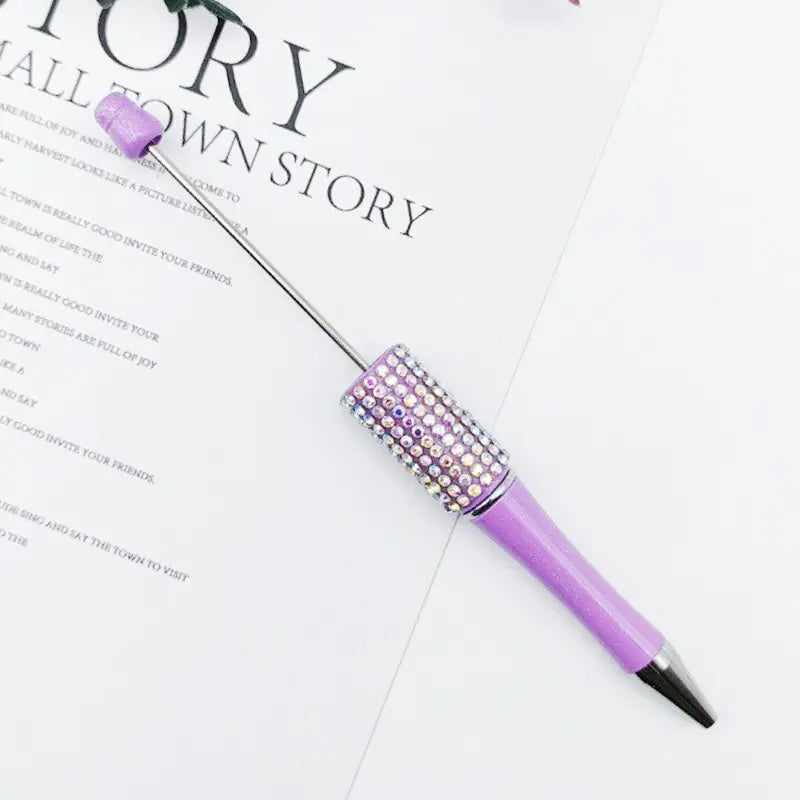 Beadable Pens in Ombre and Solid Colors with Ombre Colored Rhinestones