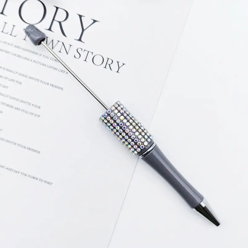 Beadable Pens in Ombre and Solid Colors with Ombre Colored Rhinestones