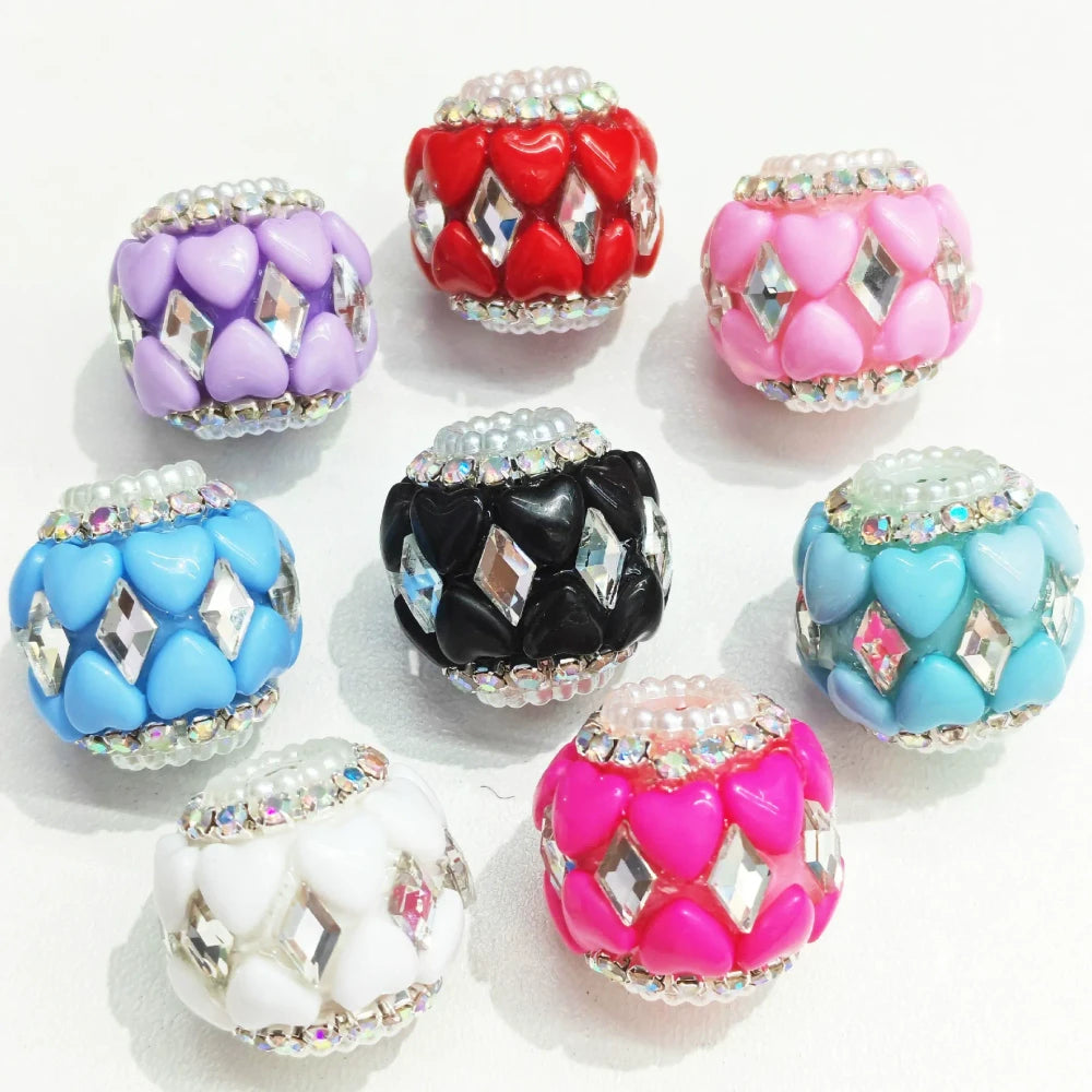 Rhombus and Heart Rhinestone Pearl Rhinestone Chain Acrylic DIY Fancy Beads-Random Mixed