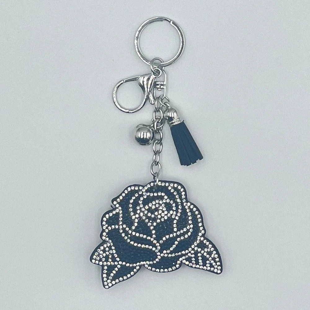 Rose Rhinestone Keychain for DIY