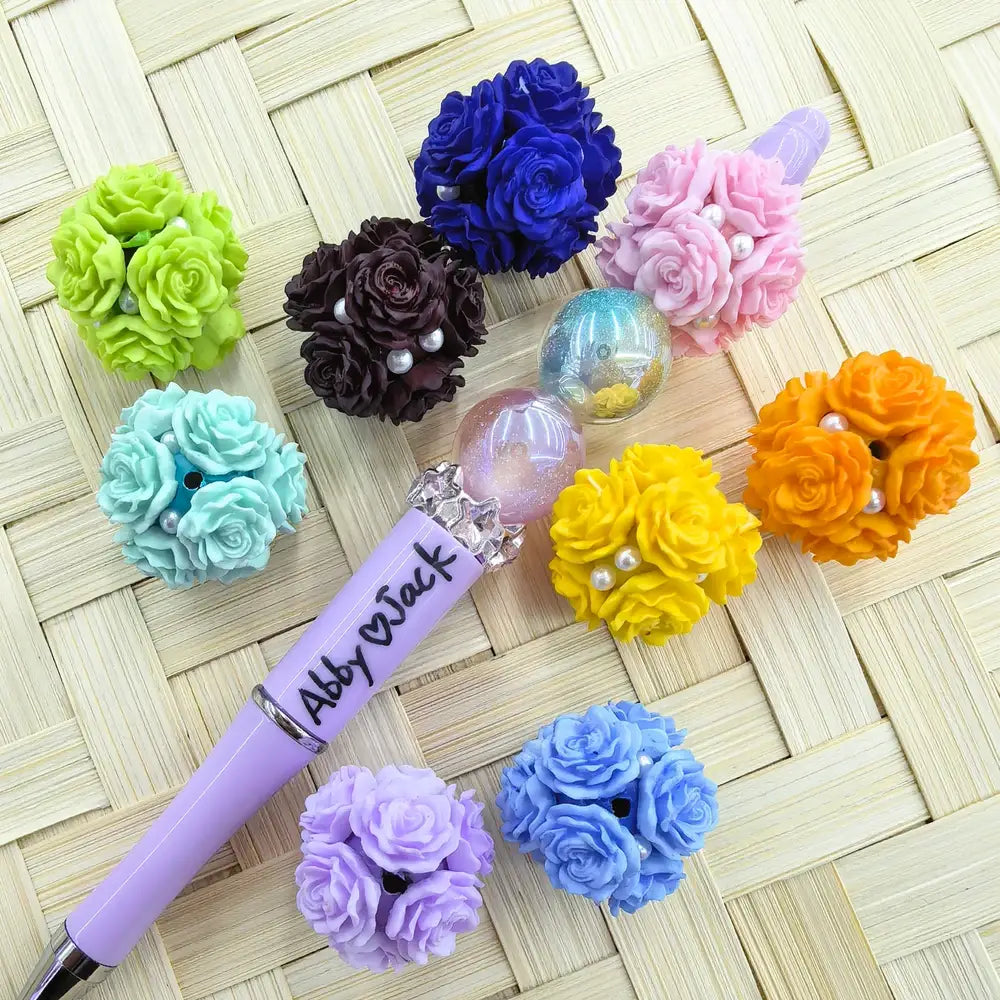 Roses and Pearls Clay DIY Fancy Beads