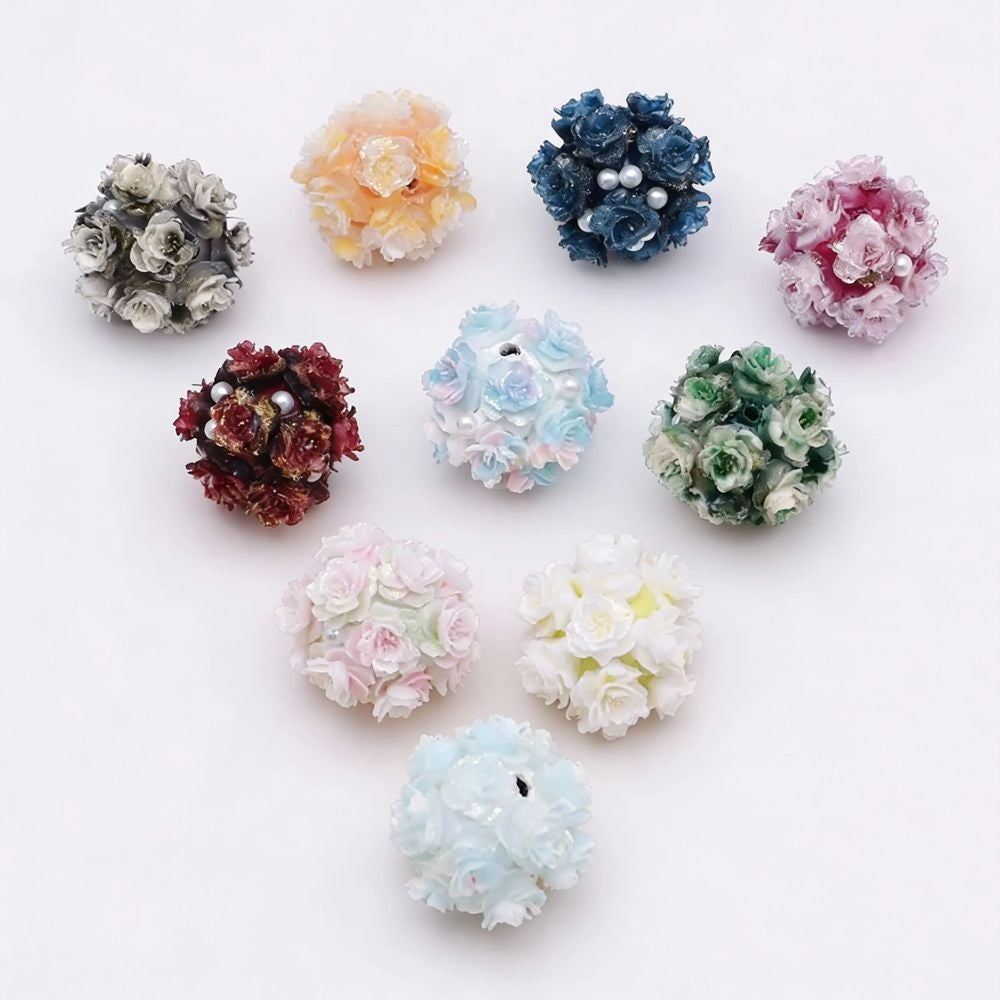 Roses Flowers and Pearls DIY Fancy Beads-Random Mix
