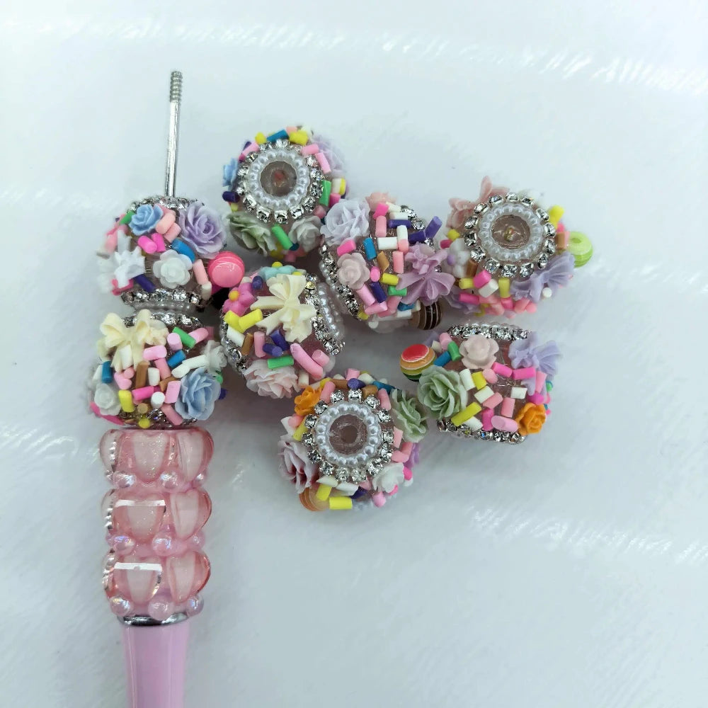 Roses Pearls Bowtie Rhinestone Chain Acrylic DIY Fancy Beads-Random Mixed