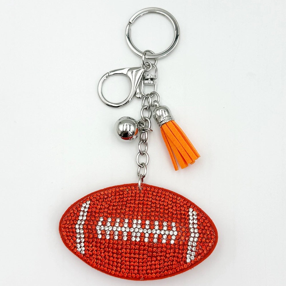 Rugby Rhinestone Keychain for DIY