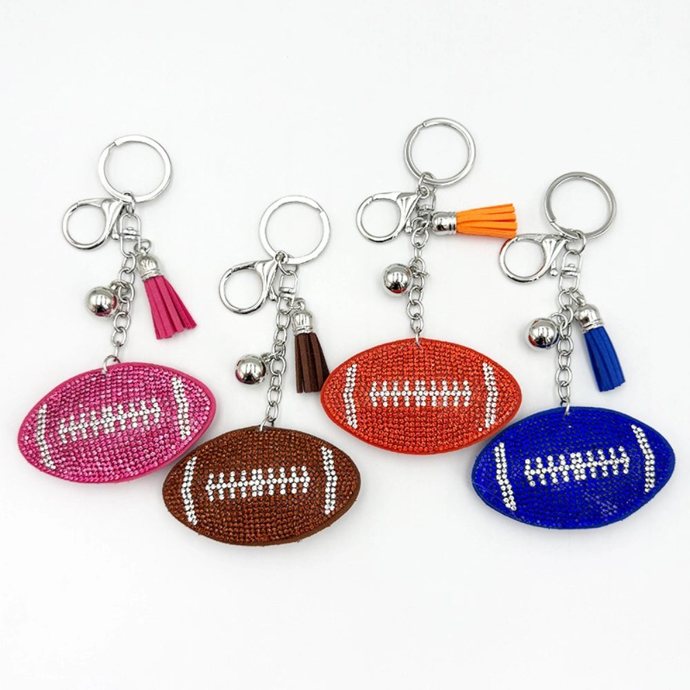 Rugby Rhinestone Keychain for DIY