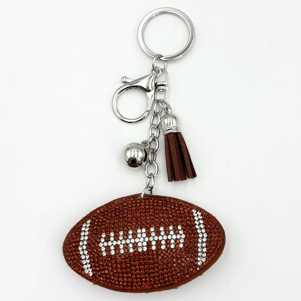 Rugby Rhinestone Keychain for DIY