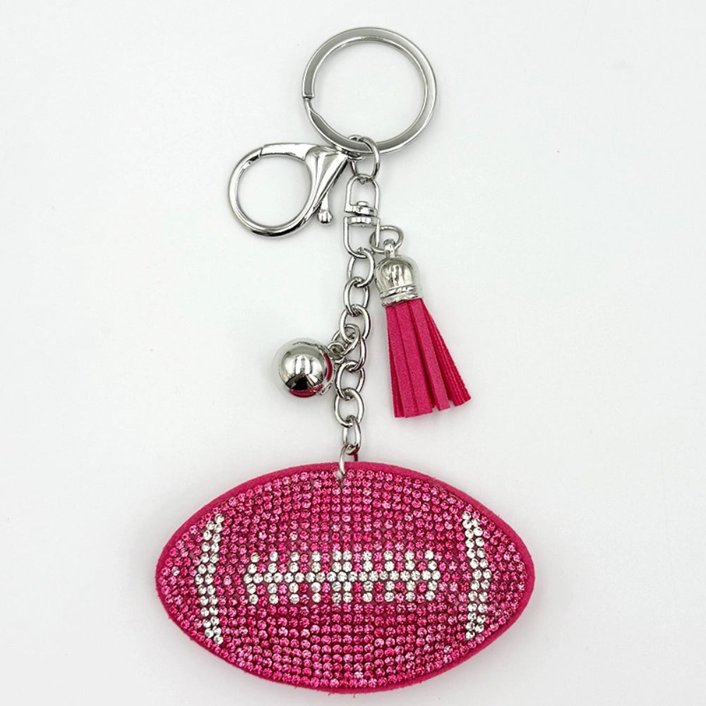 Rugby Rhinestone Keychain for DIY