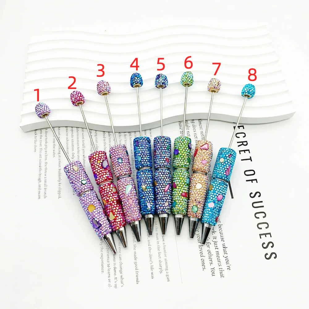 Shell and Stone Beadable Rhinestone Pens for DIY