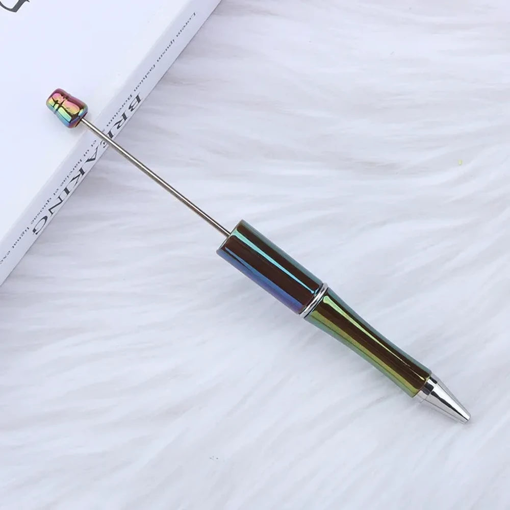 Shell Powder Colorful Beadable Plastic Ballpoint Pen for DIY