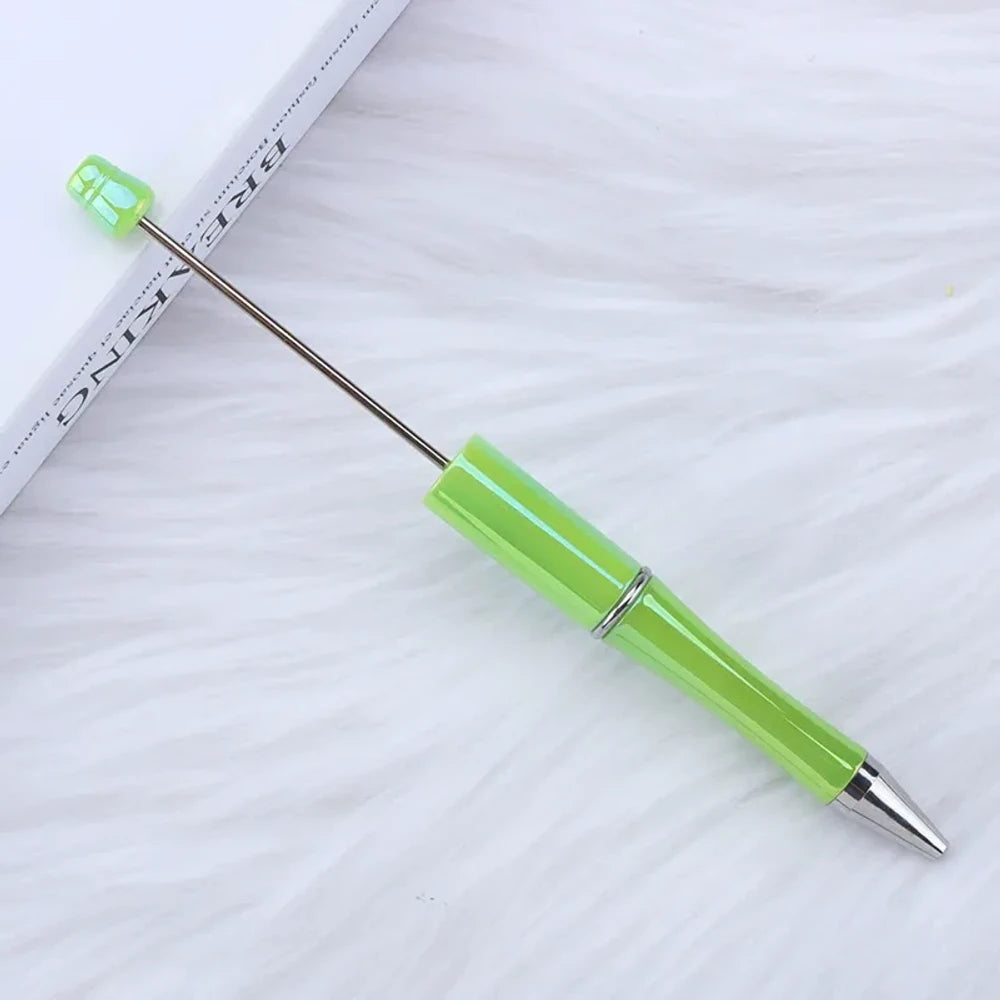 Shell Powder Colorful Beadable Plastic Ballpoint Pen for DIY